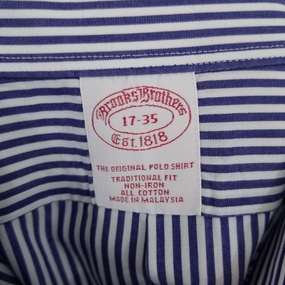 BROOKS BROTHERS Mens Long Sleeve Button Front Sz17 - Picture 8 of 8